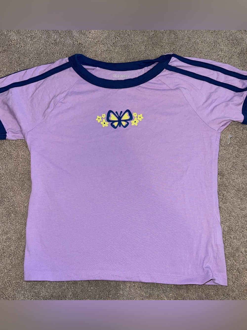 Girl’s Old Navy Purple Butterfly Tee | Size Extra Large (14-16)